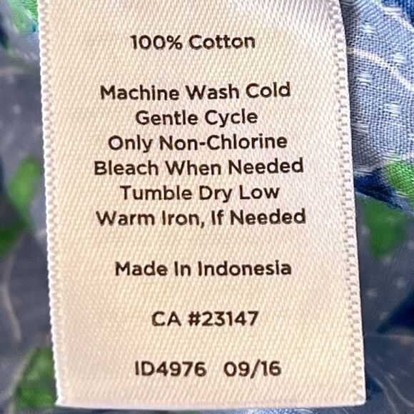 Talbots Women's Blue Cotton Ruffle Neck Popover Top Medium - Picture 5 of 7